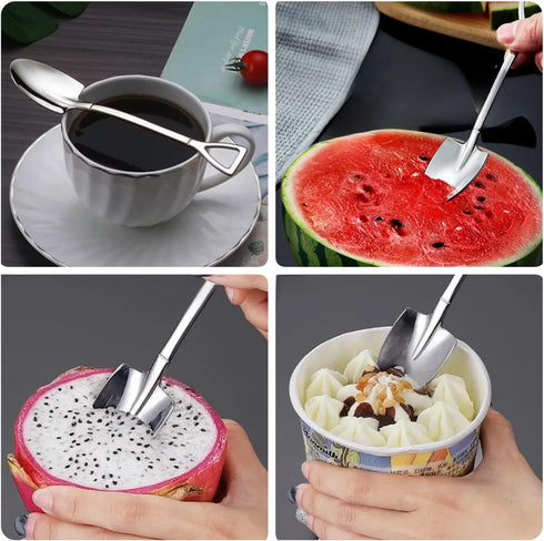25 Pack Shovel Shape Demitasse Espresso Spoons, Stainless Steel Coffee, Ice Cream Dessert Spoons