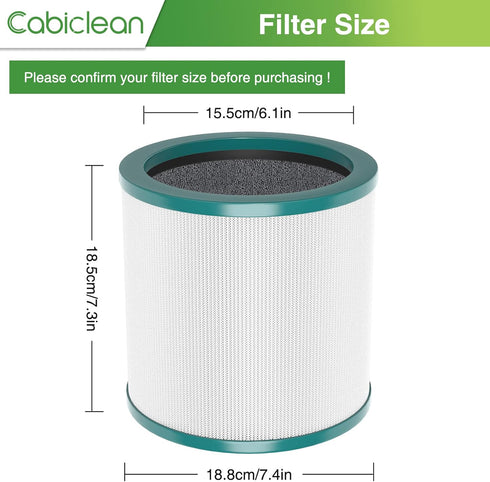 TP01 HEPA Filter Replacement for Dyson Tower Purifier Pure Cool Link Models, Replace Part 968126-03 (1 Pack)