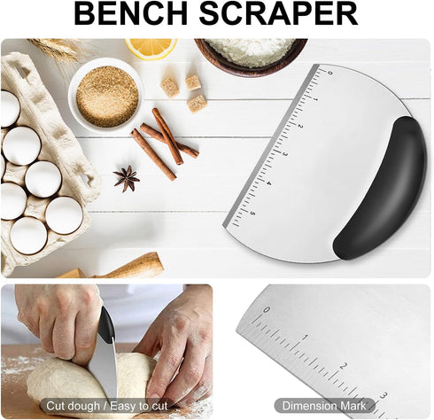 Pastry Utensils Set - Stainless Steel Pastry Blender, Dough Cutter, Biscuit Cutter, Silicone Baking Mats (5 Pcs/Set)