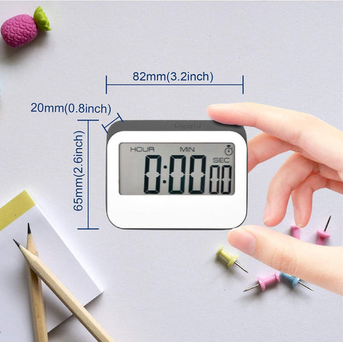 Jayron Digital Timer Alarm Clock, Kitchen Timer with Large LED Display, Magnetic Design, Replaceable Battery