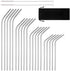 Reusable Stainless Steel Drinking Straws, 20 Pcs, 4 Sizes - 6.3'' 7.1'' 8.5'' 10.5'', BPA Free with 2 Brushes and Carry