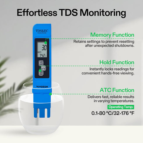 3-in-1 3-in-1 VIVOSUN Digital pH Meter, TDS/EC/Temperature Meter, Soil Moisture/pH/Light Tester Combo for Home, Garden
