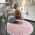 3ft Lahome ABC Pink Round Rug for Girls Bedroom - Washable Small Classroom Rug Non Slip Alphabet Rug, Circle Nursery