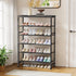 6 Mavivegue Tier Shoe Rack Organizer, Metal Organizer Shelf with with MDF Top Panel and Layer Fabric, Shoe Rack