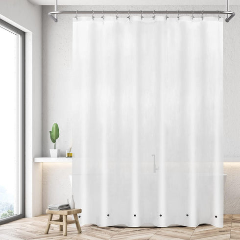 Mrs Awesome Long Shower Curtain Liner with 6 Magnets, 72 x 78 inch PEVA Heavy Duty Plastic Waterproof Shower Curtain