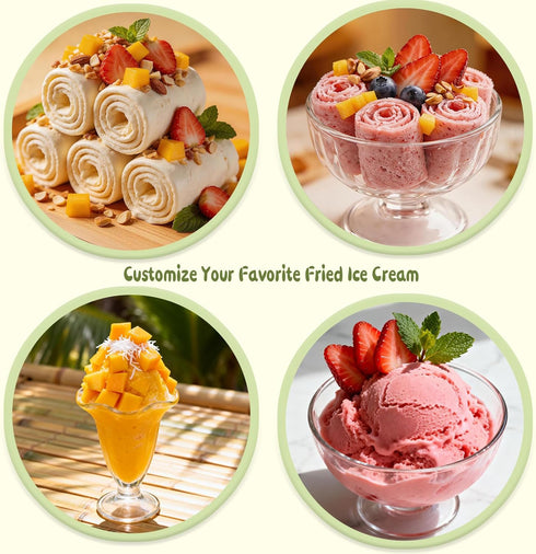 Maker,304 Frozen Rolled Ice Cream Stainless Steel Instant Ice Cream Machine with Ice Cream Tray DIY Yogurt, Gelato