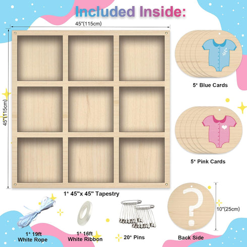 Gender Reveal Tic Tac Toe Board Game, Gender Reveal Games Tic-Tac-Toe for He or She, Baby Gender Reveal Ideas Party