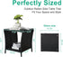 Bonnlo 46x46x50cm Outdoor Coffee Table, Small Garden Side Table with Glass Top and Shelf Underneath, Outside Patio