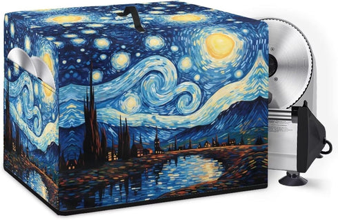 Meat Slicer Cover - Starry Night Food Slicer Cover with Storage Pockets and Top Handle, Easy to Clean