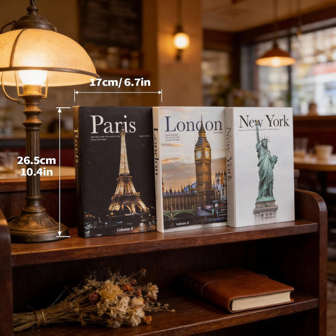 YOYMJBY 3 (3-Paris PCS Faux Decorative Books for Home Decor-Coffee Table Books Decor-Aesthetic Fake/Faux Books
