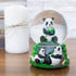 Elanze Designs Hugging Panda Bear Family Snow Globe, 100MM Musical Glitter Water Figurine Plays Tune Born Free