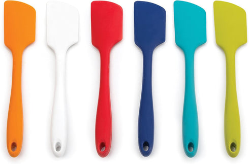 RSVP International Ela Series: Heat Resistant Cooking & Baking Silicone Wrapped Steel Rubber Scraper, 11x2, White