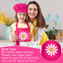 Adjustable Kids Apron and Chef Hat Set, Children Cooking Apron with 2 Pockets for Baking and Painting