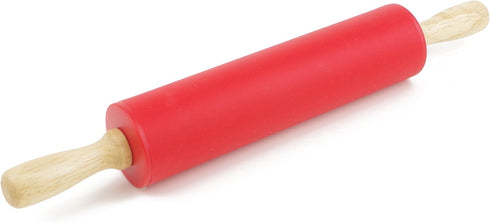 Silicone Rolling Pin for Baking, Non-Stick Dough Roller with Wooden Handle, Kitchen Accessories for Pastry