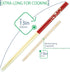 Long Japanese Cooking Chopsticks, Bamboo Wood Saibashi 13in - Made in Japan, Red (13x0.31)