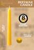 Hyoola 8" Beeswax Taper Candles, 8 Hour Burn Time, Yellow Beeswax Candles, 2 Pack
