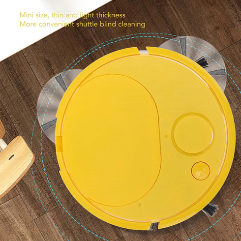 Pwshymi Mini Smart Sweeping Robot Vacuum Cleaner for Wooden Flooring Tile Carpet (Yellow)
