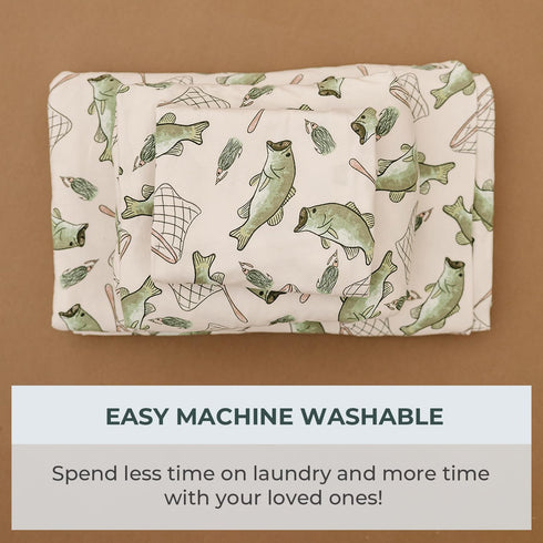 3 Pobibaby - Premium Twin Fitted Sheet, Flat Sheet with Pillow case - Ultra-Soft Cotton Blend, Stylish Woodland