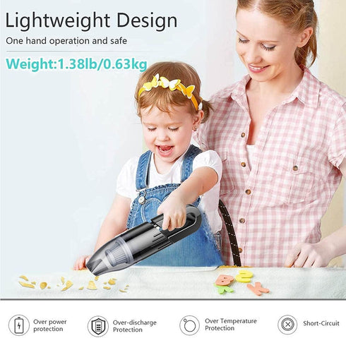 Mini Portable Car Vacuum Cordless, Handheld Vacuum for Quick Cleaning, Dust Buster Cordless Rechargeable for Car Home