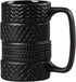 VanEnjoy 3D Black Tyre Shaped Frosted Ceramic Mug, Unique Gifts for Car Fans, 14 oz (400ml)