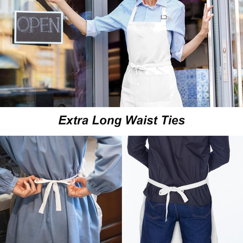IMERAGO 15 Pcs Adult Aprons Bulk with Pockets Adjustable Bib Chef Apron for Women Men Painting Cooking Crafting (S/L)