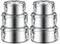 Zopeal 6 Pcs Stainless Steel Food Storage Containers with Lid, Bento Lunch Boxes for Camping, 3 Sizes (12oz, 22oz, 34oz)