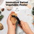 Zulay Kitchen Premium Vegetable Peeler - Swivel Peeler with Razor Sharp Stainless Steel Blades, Ergonomic Handle, Black