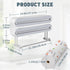 AUSTUFF 3 1 in Plastic Wrap Dispenser with CutterMagnetic Aluminum Foil and Adhesive Film Organizer, Wall Mount Kitchen
