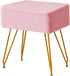 4 Teddy Velvet Stool Chair, Footrest Footstool Ottoman, Small Side Table, with Metal Legs, Step Modern Stool, Anti-Slip