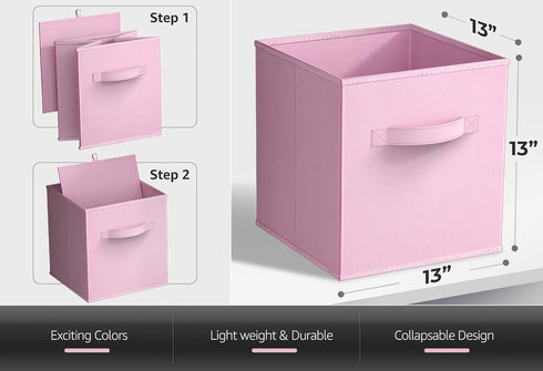 Sorbus Fabric Storage Cubes - 6 Foldable Bins for Organizing Pantry, Cubbies, Toy Box, Clothes Storage & Closet