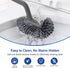 HAMITOR Toilet Bowl Brush Holder Set, Deep Cleaning Silicone Scrubber for Bathroom - Gray