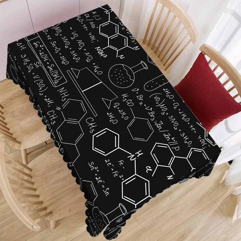 Beabes Tablecloth Chemistry, Chemistry Formulas Laboratory Equipment Rectangular Table Cover Kitchen Table Cloth for Dining Hotel Coffee Parties Tabletop Decoration, 52x70 Inch by Beabes