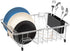 iPEGTOP Expandable Multifunctional Dish Drying Rack, Over The Sink or On Counter Dish Drainer with Black Utensil Holder