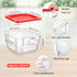 Suclain 2 Pcs Square Food Storage Container Polycarbonate Clear Food Container with Red Lid Commercial Food Storage with Red Graduations for Commercial Kitchen (7.87 x 3.94 inches)