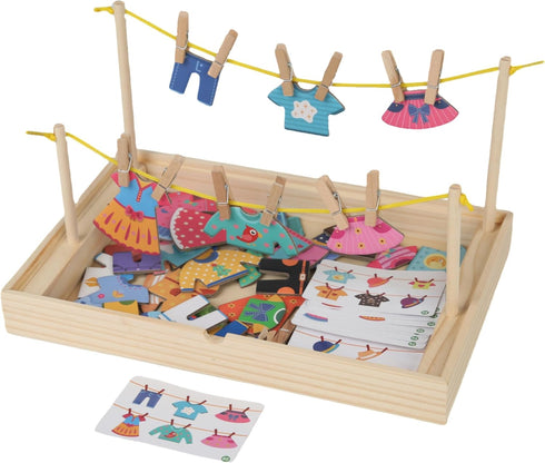 2-6 Montessori Practical Life Clothes Hanging Job Rope Strings Hanging Clothes with Clothespins Airing Clothes