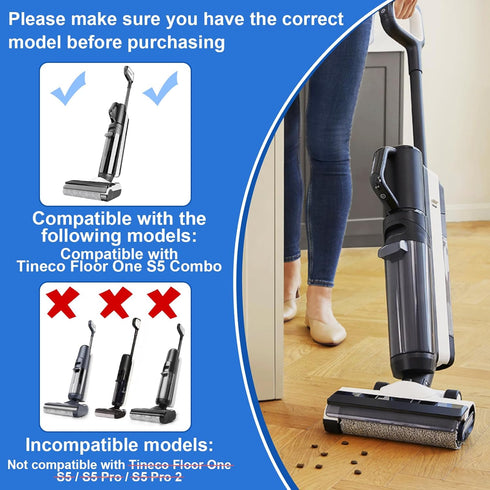 Brush Roller and Filter for Tineco Floor One S5 Combo - Replacement Parts, 2 Brush Roller + 2 Filters