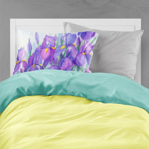 Caroline's Treasures IBD0256PILLOWCASE Standard Pillowcase, Purple Iris Fabric, Lightweight Super Soft Easy Care