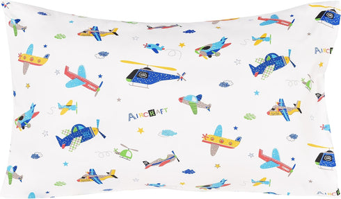 J-pinno Set 100% Set Plane Airplane Aircraft Helicopter Cartoon Twin Sheet Bedroom Decoration Gift Cotton Flat Sheet +