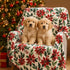 60 50 Poinsettias Cozy Serafina Home Holiday Christmas Fleece Throw Blanket- x Plush White Throw with Red Green Holly