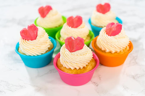 Bakerpan Silicone Jumbo Muffin Cups for Baking, 3 1/2 Inch Muffin Baking Cups, Set of 6