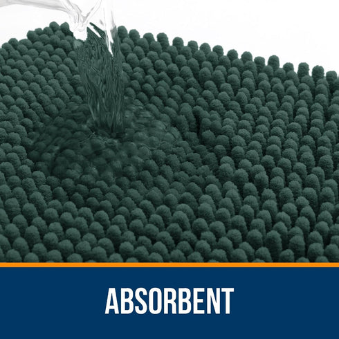OLANLY 30x20 Bathroom Rugs, Extra Soft Absorbent Chenille Mats, Non-Slip and Machine Washable