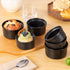 Yachi Ramekins Black, 4 oz 6 Pieces Ceramic Baking Ramekin Set for Sauces, Dipping, Onion Soup, Lava Cake