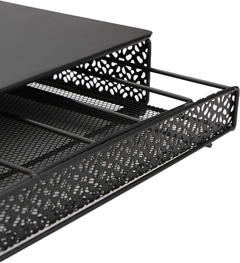 Mind Reader Single Serve Coffee Pod Drawer, 36 Pod Capacity, Metal Organizer (Black)