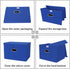 Linen Fabric Foldable Storage Cube Bin Organizer, 3Pcs Dark Blue Baskets with Lid, Leather Handles, Removable Divider