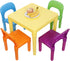4 Set, Kids Table and Chairs Toddler Table Plastic Sturdy Desk for Reading, Art, Homework