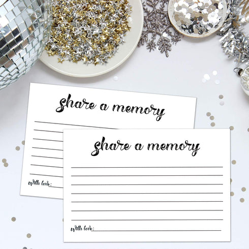 50 Share a Memory Cards, 4x6 Inch, Going Away Party Decorations, Funeral Guest Book for Celebration of Life