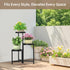 3 LASZOLA Tiered Plant Stand Indoor Outdoor with Plastic Tray, Corner Folding Tall Flower Display Rack, Modern Plant