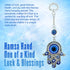 LUCKBOOSTIUM Hamsa Hand Amulet Pendant - Blue, White & Black Evil Eye Car Hanging Ornament