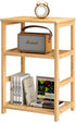 VASMIA End Table, 3-Tier Side Table with Storage Shelf, Bamboo Nightstand Bedside Table