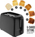 OVENTE Electric 2 Slice Toaster Machine with 6-Shade Toast Settings, 700W Power, Removable Crumb Tray and Compact Design Perfect for Toasting Bread, Bagels, Waffles and Puff Pastry, Black TP2210B by OVENTE